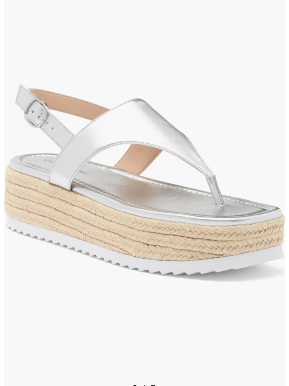Stuart Weitzman Mel Espadrille Flatform Sandal women size 5.5 NEW 
$350 silver